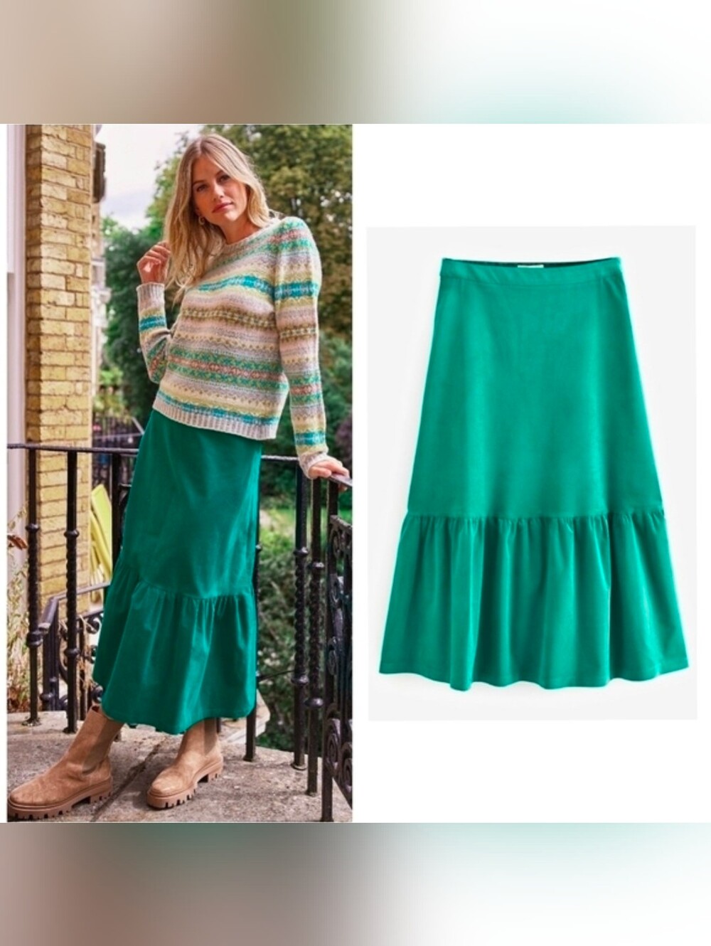 ASPIGA Sylvia Corduroy Midi Skirt